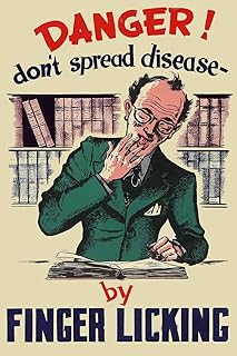 Magnet 1950s Danger! Don't Spread Disease by Finger Licking Odd Vintage Magnet Vinyl Magnetic Sheet for Lockers, Cars, Signs, Refrigerator 5"