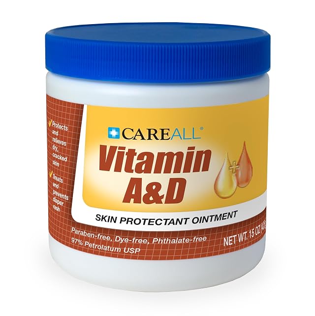 CareAll Vitamin A D Ointment 15 oz Helps Treat and Prevent Diaper Rash Protects Chafed Skin Associated with