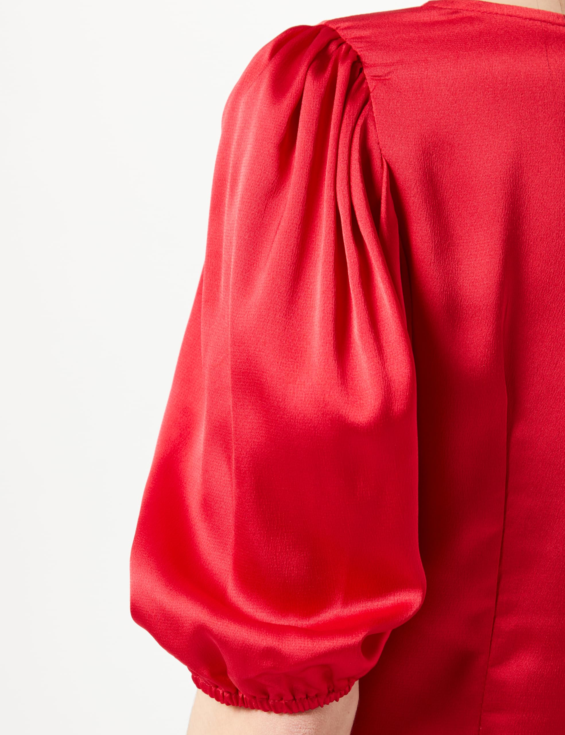 NAEMI Drapiertes Top, Colore: Rosso, M Donna