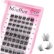 Lash Clusters 72 PCs Cluster Eyelash Extensions Super Thin Band Soft Mixed Tray Wispy Individual Lashes Eyelash Clusters Fluffy, D-8-16mix