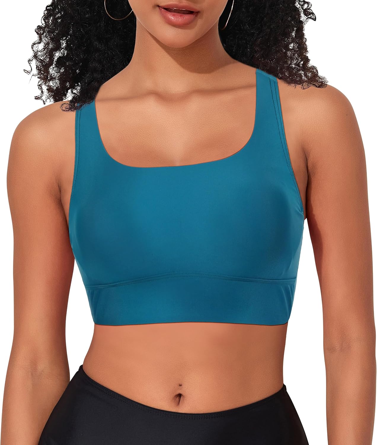 Firpearl Women Underwire Full Coverage Bikini Top - Push Up Swim Bra Swimsuit Top Scoop Neck Bathing Suit Top Only