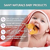 Vista 4 de Saavy Naturals Paquete de 2 jabones de barra de manzanilla para bebé de 3.5 onzas, cuidado orgánico de la piel para el baño infantil con manteca