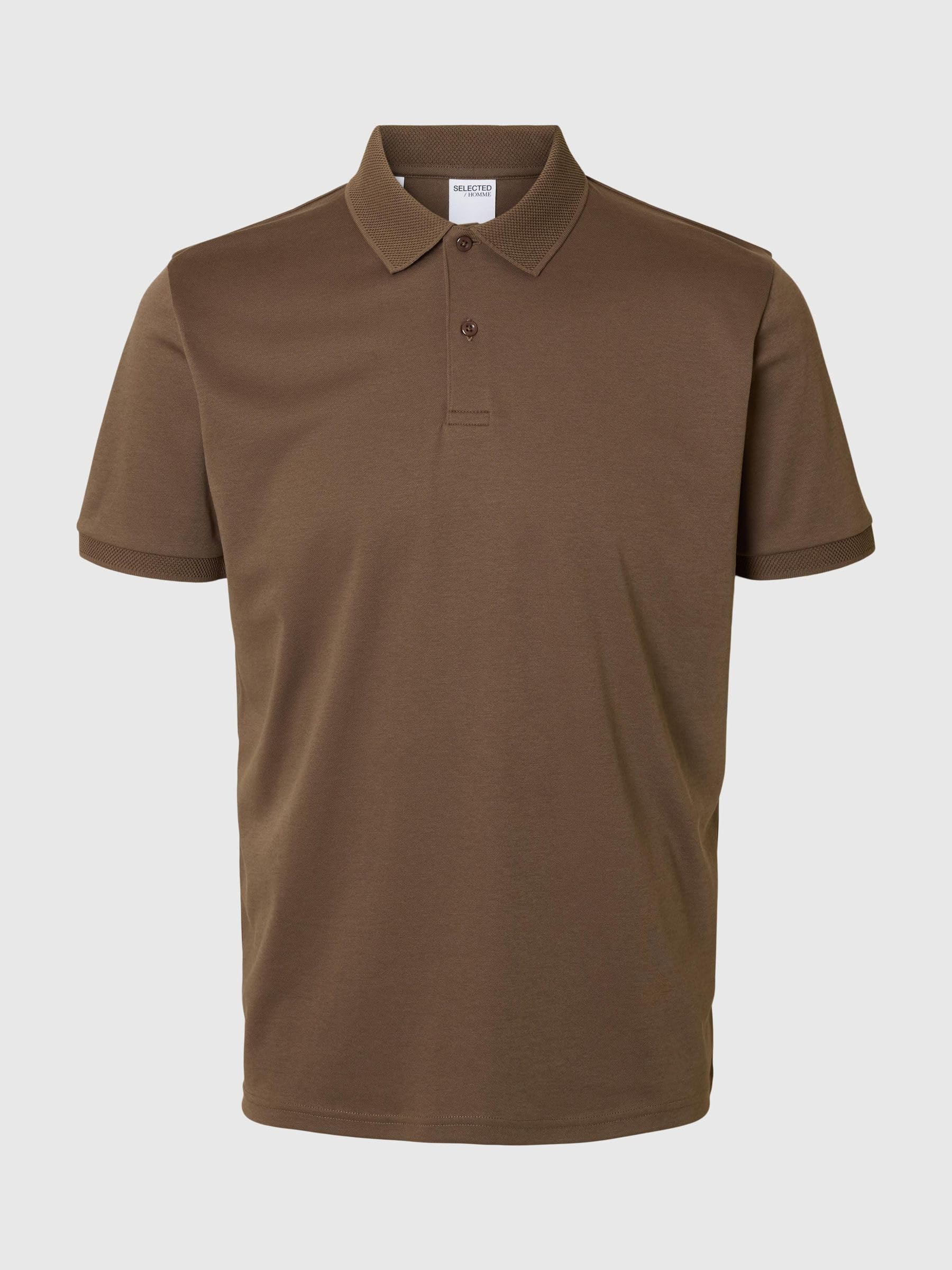 Selected Homme Male Polohemd aus Strick Kurzarm | Knitted polo shirt
