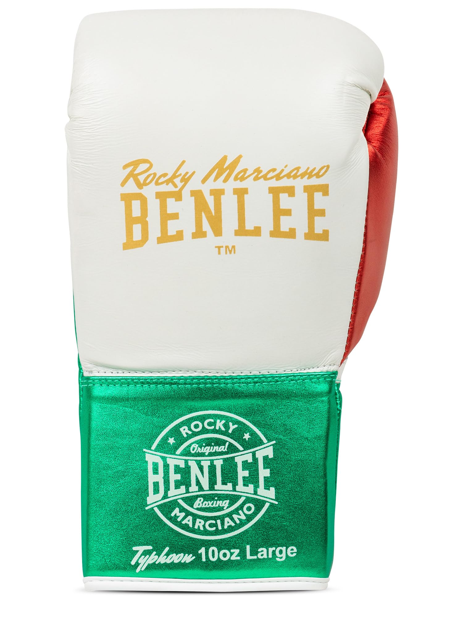 Benlee r?kawice bokserskie ze skóry Typhoon White/Green/Red 08 oz R