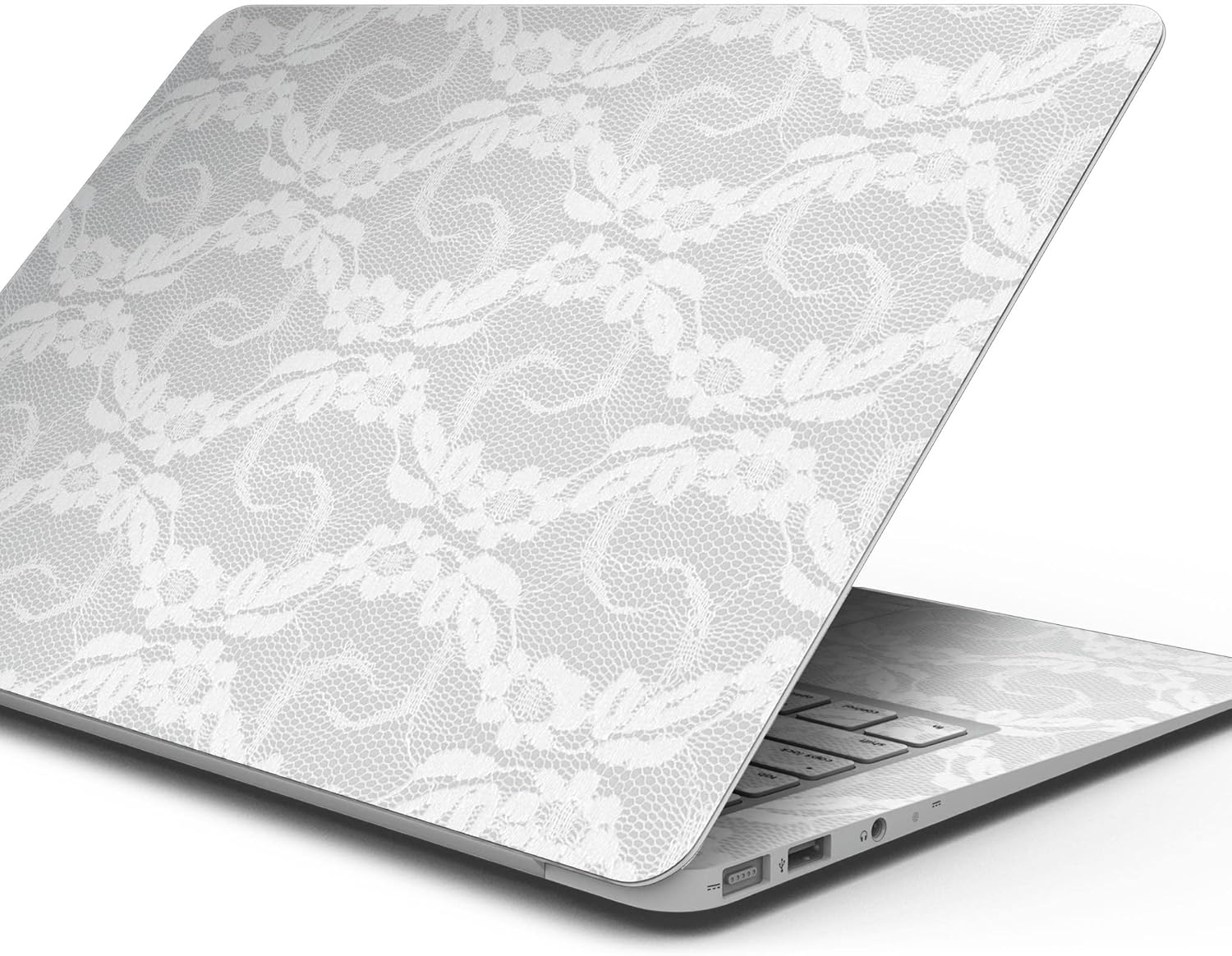 DesignSkinz - White Floral Lace - Full-Body Wrap Protective Decal Skin Kit Compatible with MacBook 16" Pro M1 (A2485)