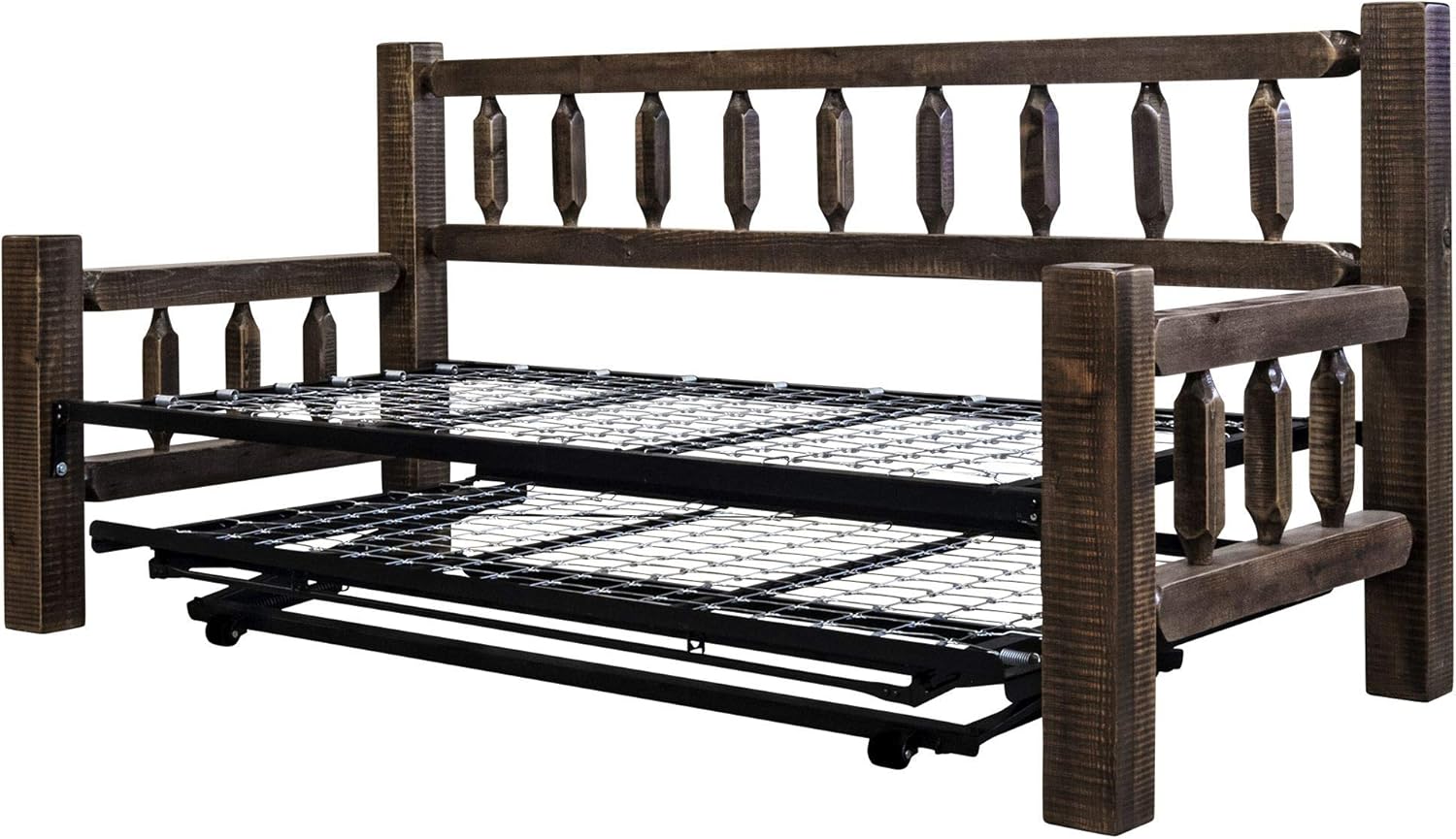 Montana Woodworks Homestead Collection Day Bed with Pop Up Trundle Bed, Stain & Lacquer Finish