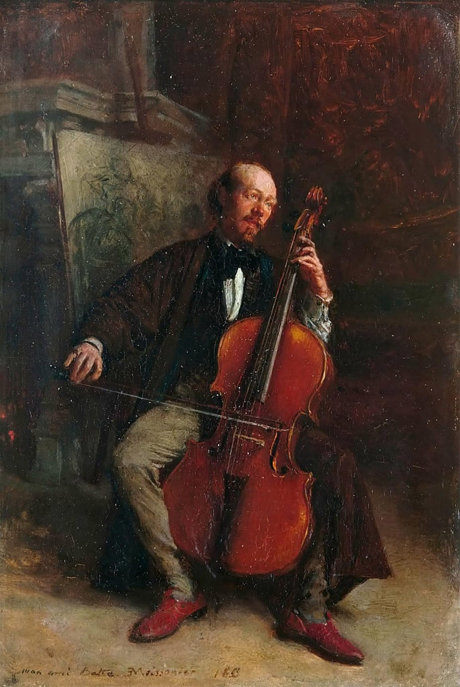 SERENDIPITP Vintage Picture Print on Canvas Wall Art Poster Portrait of the Composer Alexandre Batta by Jean Louis Ernest Meissonier Artwork Print Poster for Wall Decor 60x90cm