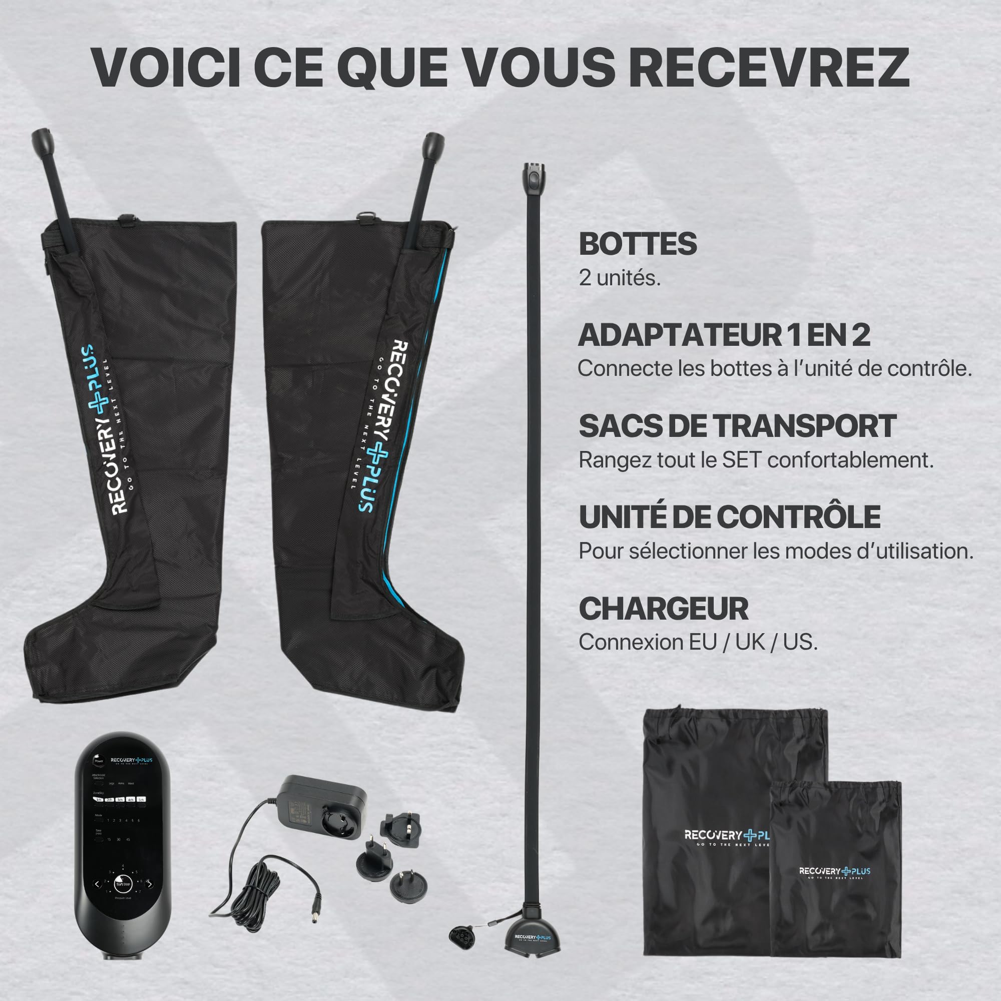 RECOVERY PLUS - RP 5.0 | Masseur de jambes pour pressothérapie à la maison - Machine de pressothérapie à la maison - Masseur de jambes - Masseur de pieds (taille : M)