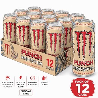 مشروب طاقة جديد من MONSTER Energy Pacific Punch Flavour 500ML Pack of 12