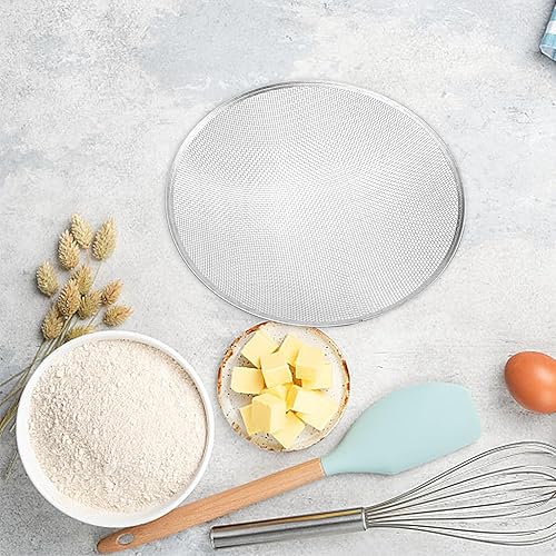 Miniatura 3 de Zerodeko Práctico tamiz de malla de alambre redondo para jardín y cocina, tamiz de malla fina para hornear y drenaje de alimentos