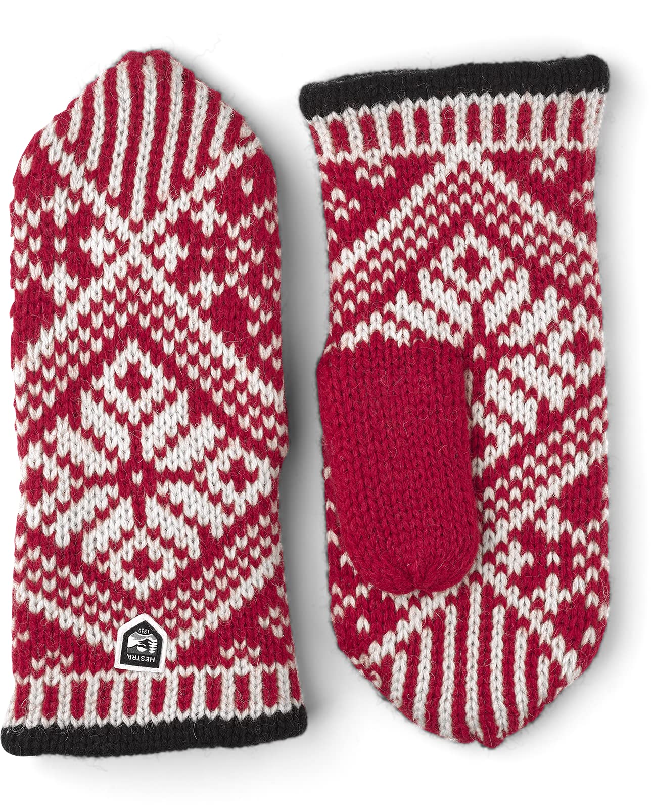 HestraUnisex Nordic Wool Mitt, Knitted Mittens with Retro Design for Cold Weather & Everyday Wear for Men & Women