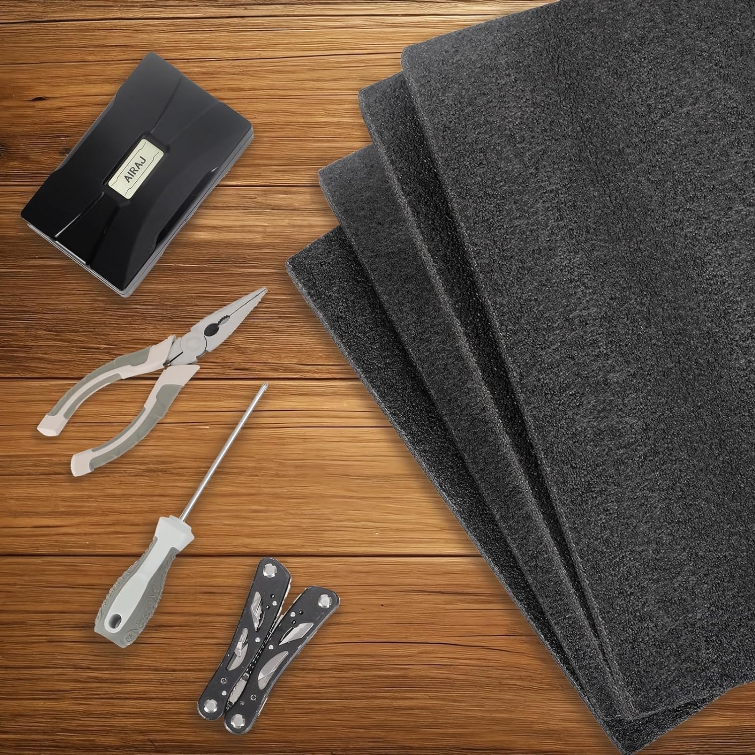 Black Customizable Polyethylene Foam Sheets, 4PACK 12 x 16 x 0.5INCH Thick Padding for Cases, Tool Foam Sheet for Packaging and Crafts