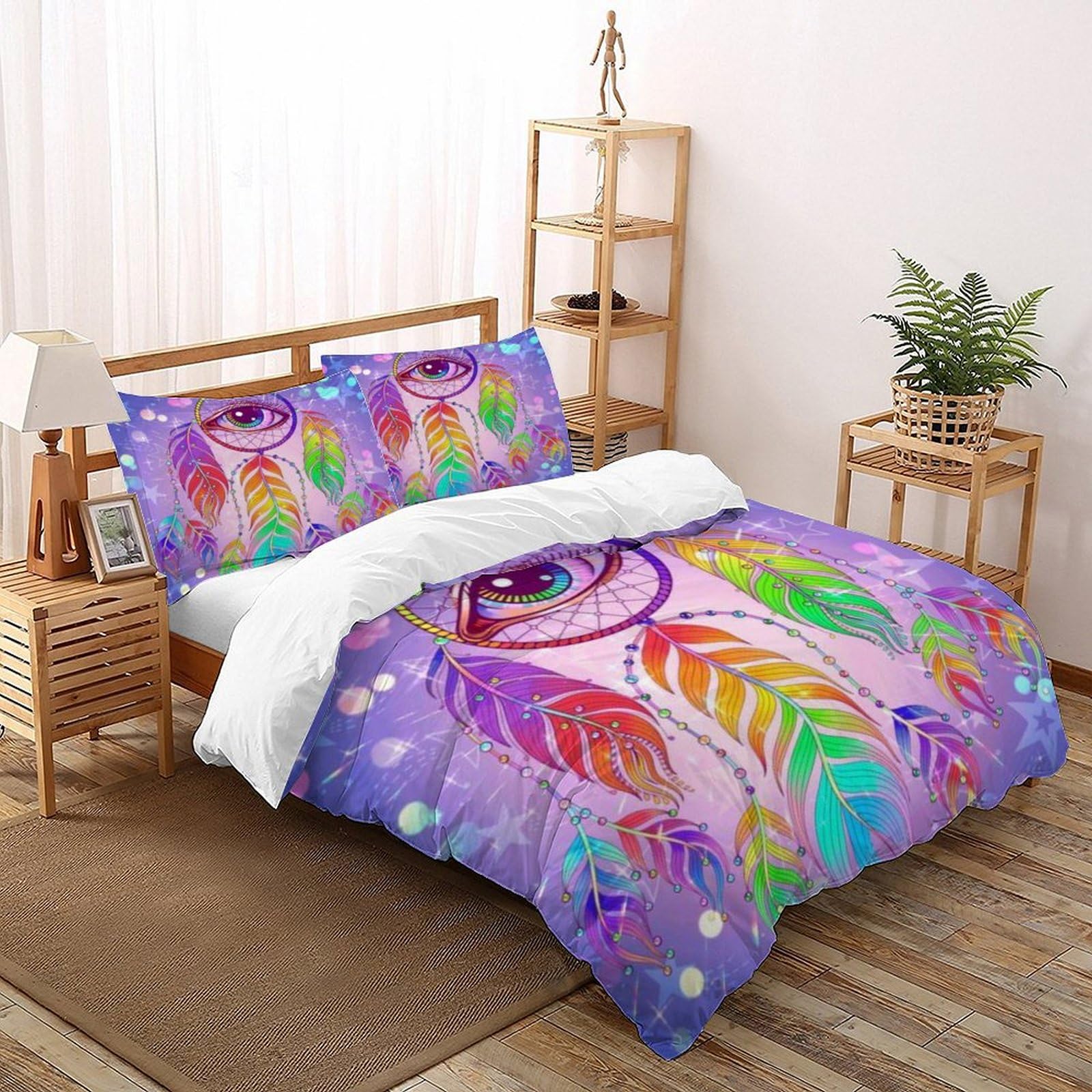 Housse de couette fermeture éclair 135x200 nature en microfibre résistante et thermorégulatrice