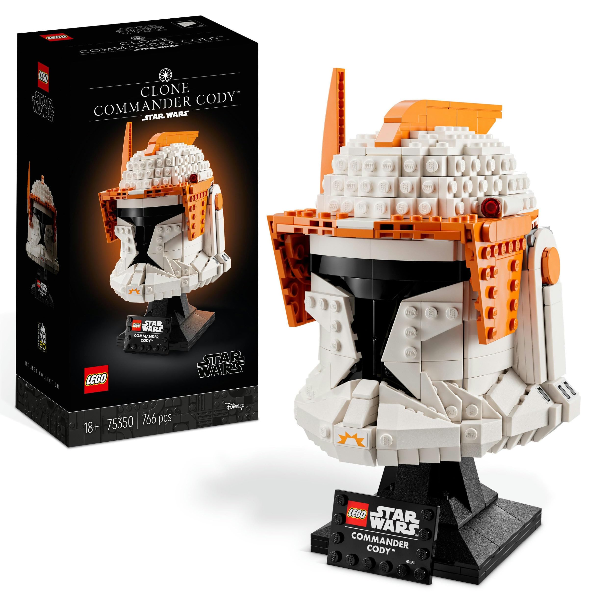 LEGO Star Wars Casco del Comandante Clon Cody, Manualidades para Adultos, Película Las Guerras Clon, Regalo Coleccionable, Decoración para Casa 75350