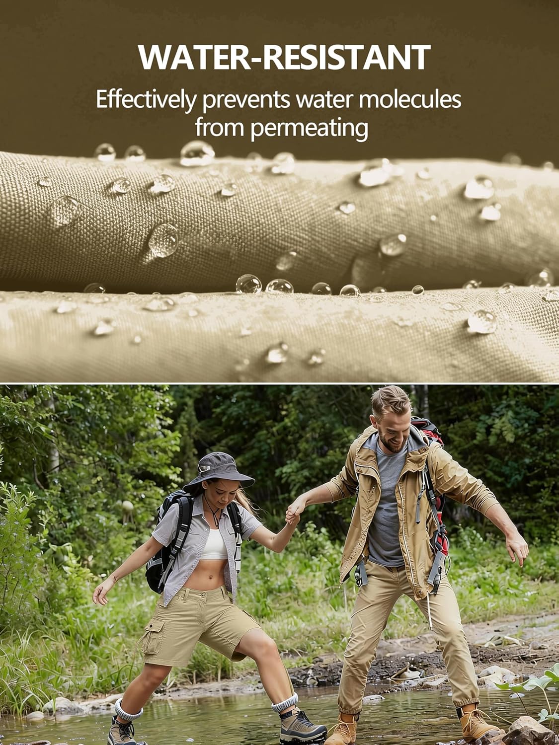 Men's Convertible Hiking Pants Quick Dry Cargo Pants for Men Safari Water Resistant Zip Pockets Fishing Pant