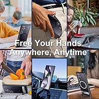 Vista 7 de SPIDERCASE Funda para Samsung Galaxy S24 Ultra con soporte invisible, magnética, a prueba de golpes, delgada, color negro