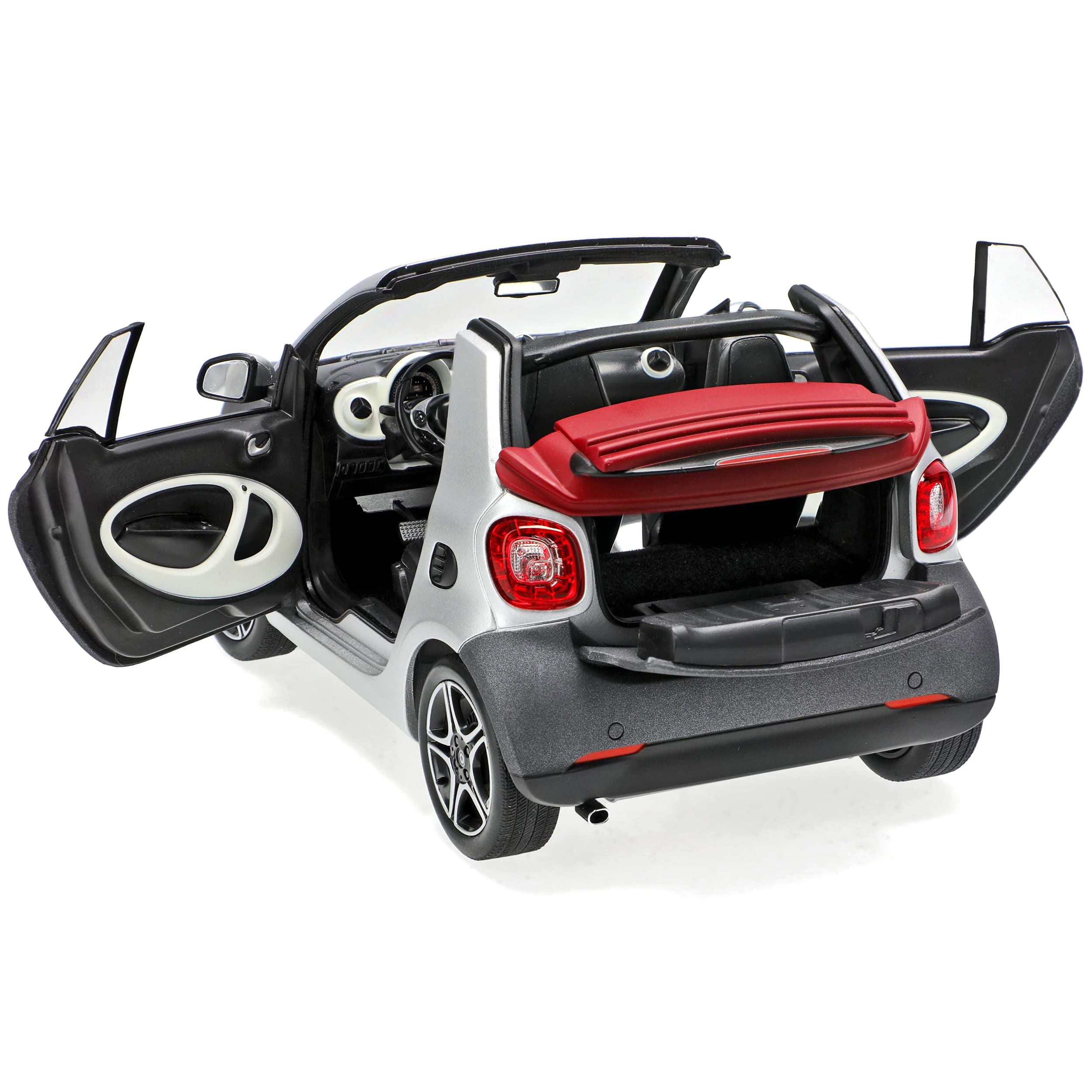 Smart ForTwo Cabrio A453 Grau mit Silber mit abnehmbarem Dach Ab 2015 1/18 Norev Modell Auto