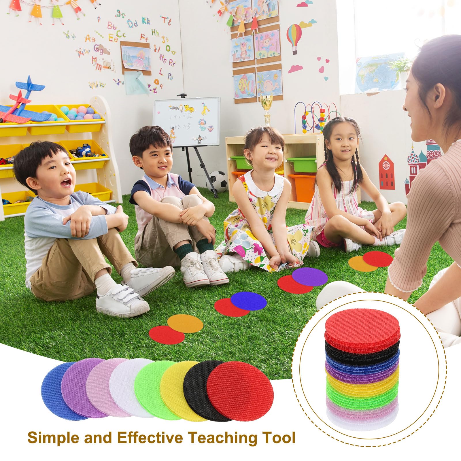 PATIKIL 40Pcs Carpet Spots for Classroom 2 Inch Small Circle Floor Dots Markers Carpet Spot Markers for Teacher Elementary Preschool Supplies Multicolor - Image 4