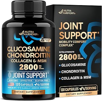 Glucosamine Chondroitin MSM Collagen | HSA | Joint Support Supplement 2800 mg | Made in USA | FSA Approved Product Items | Flexibility Nutritional Vitamins | For Men & Women, 120 Capsules