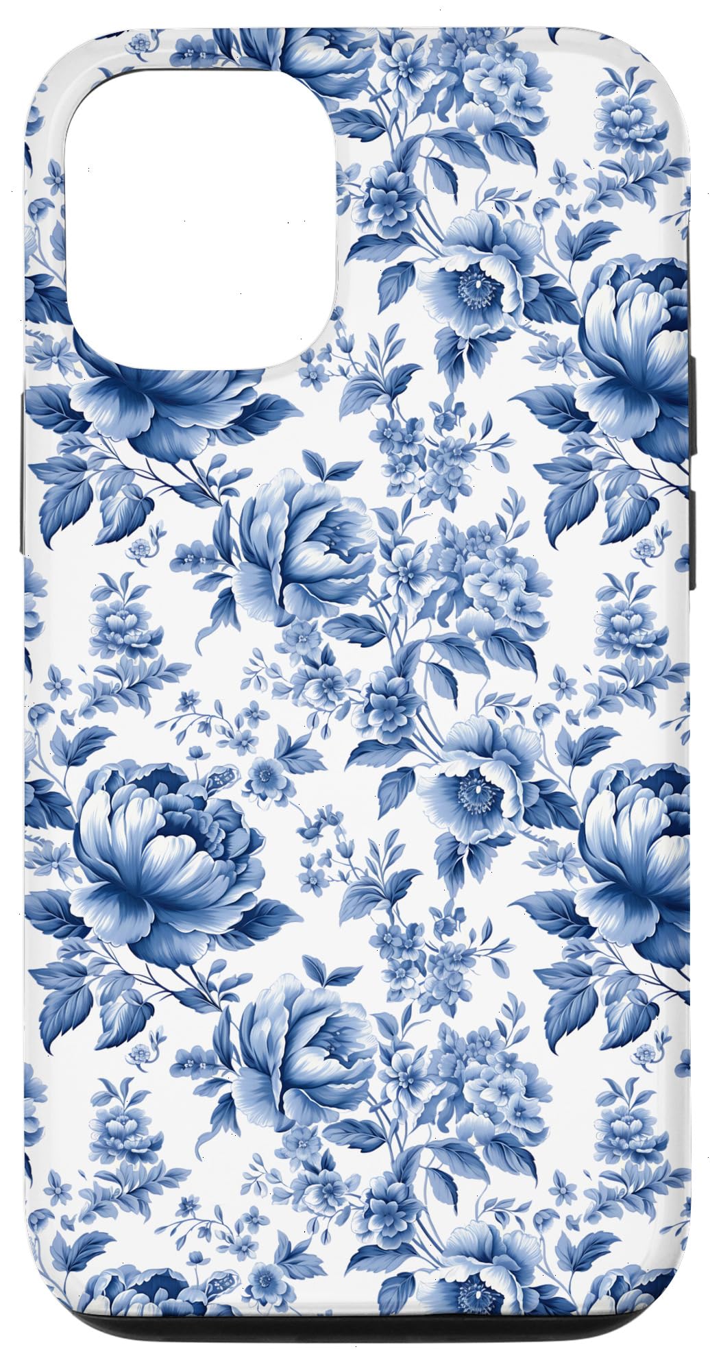 Floral Toile De Jouy French Blue and White Vintage Pattern Case for iPhone 12/12 Pro