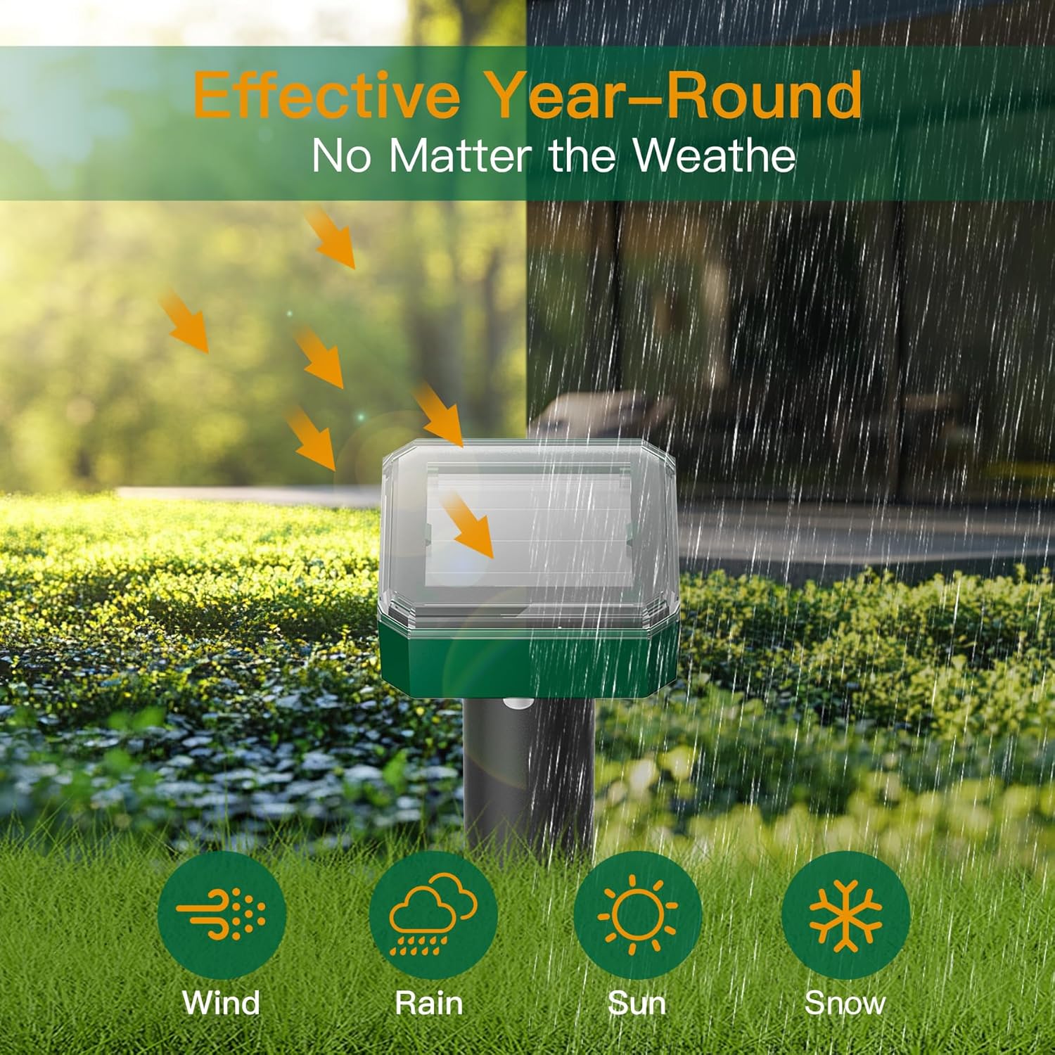 8 Pack Mole Repellent for Lawns Solar Powered Groundhog Spikes, Ultrasonic Mole Stakes for Yard, Waterproof Gopher Repellent to Get Rid of Chipmunk, Vole and Snake for Garden