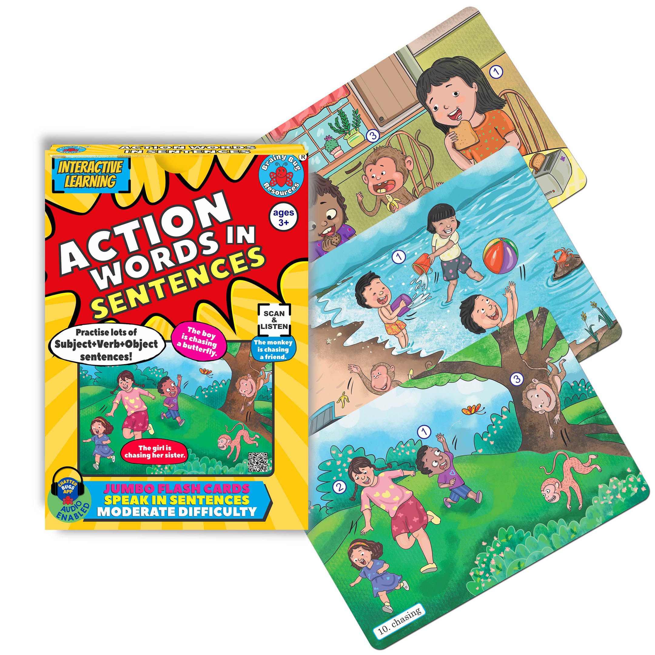 Brainy Bug Resources Educational Flash Cards and Child Resources for Teaching Language_Skills(Action Words in Sentences)-image-16