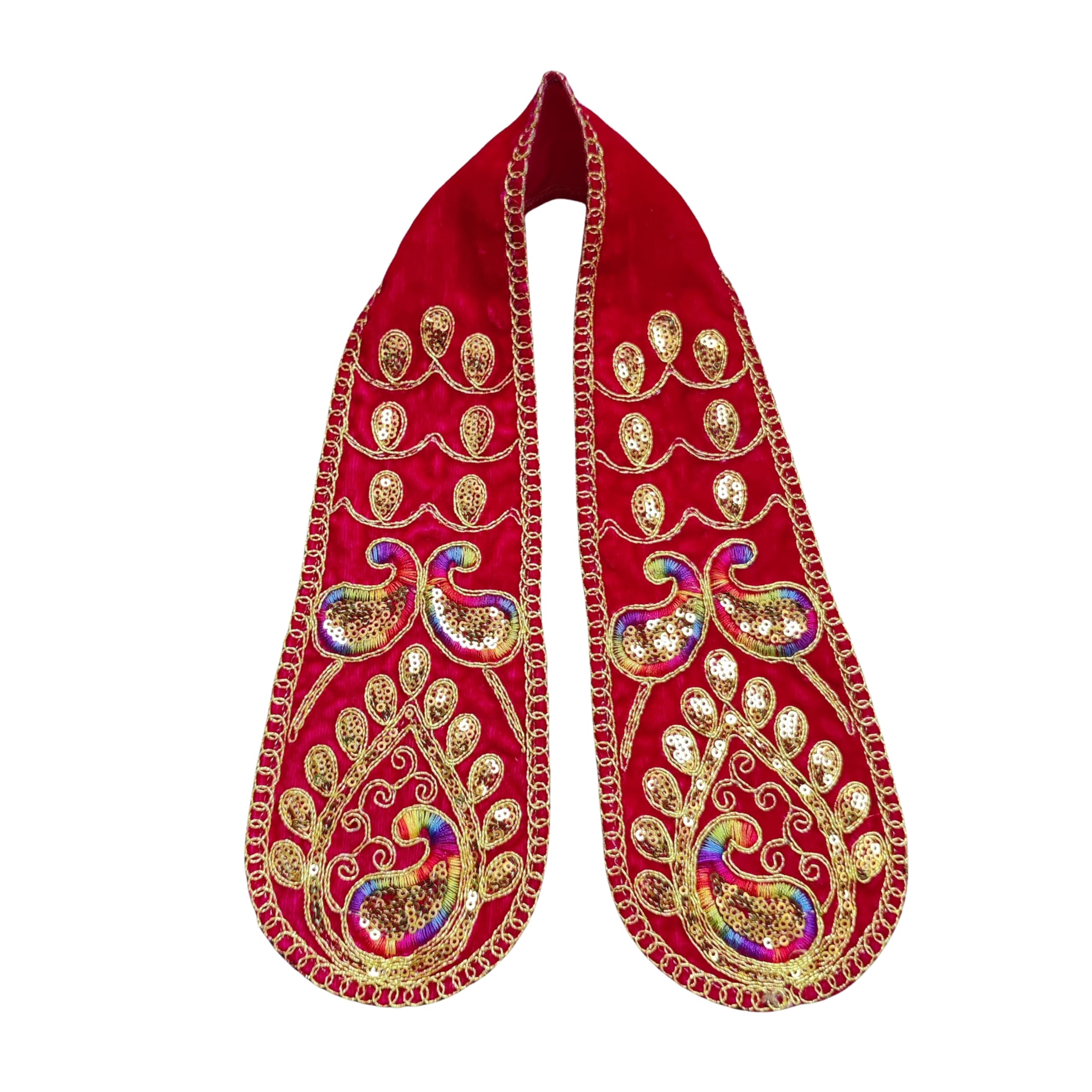 PUNYATVA Ganpati Shela in Velvet (Red) – Khes, Patka, Uparna Vastra for Gauri Ganpati, Ganesh Chaturthi, Varalakshmi Vratam, Navratri, Durga Puja, Decoration Accessories for Idols, God Dress