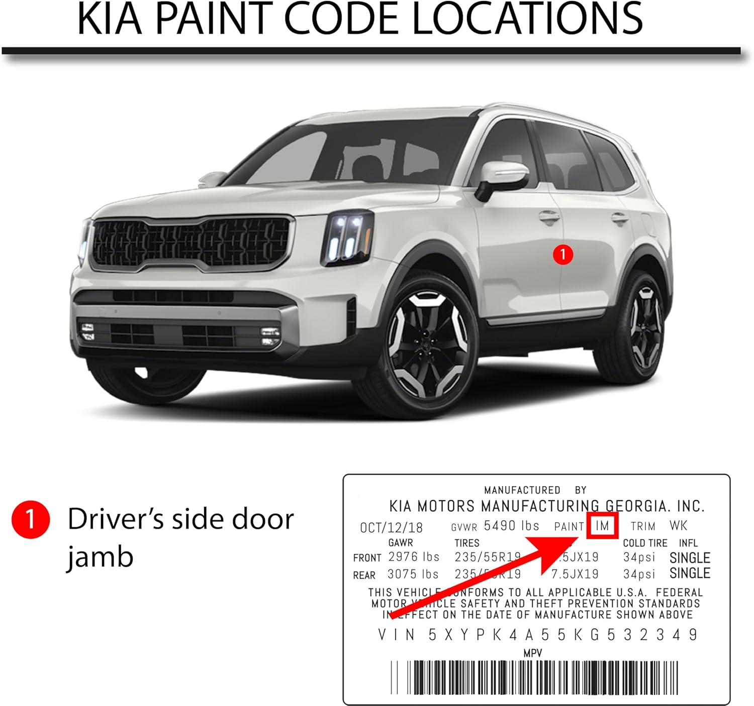 Automotive Paint for Kia SWP, Snow White Pearl, Tri-Coat, 11oz Aerosol