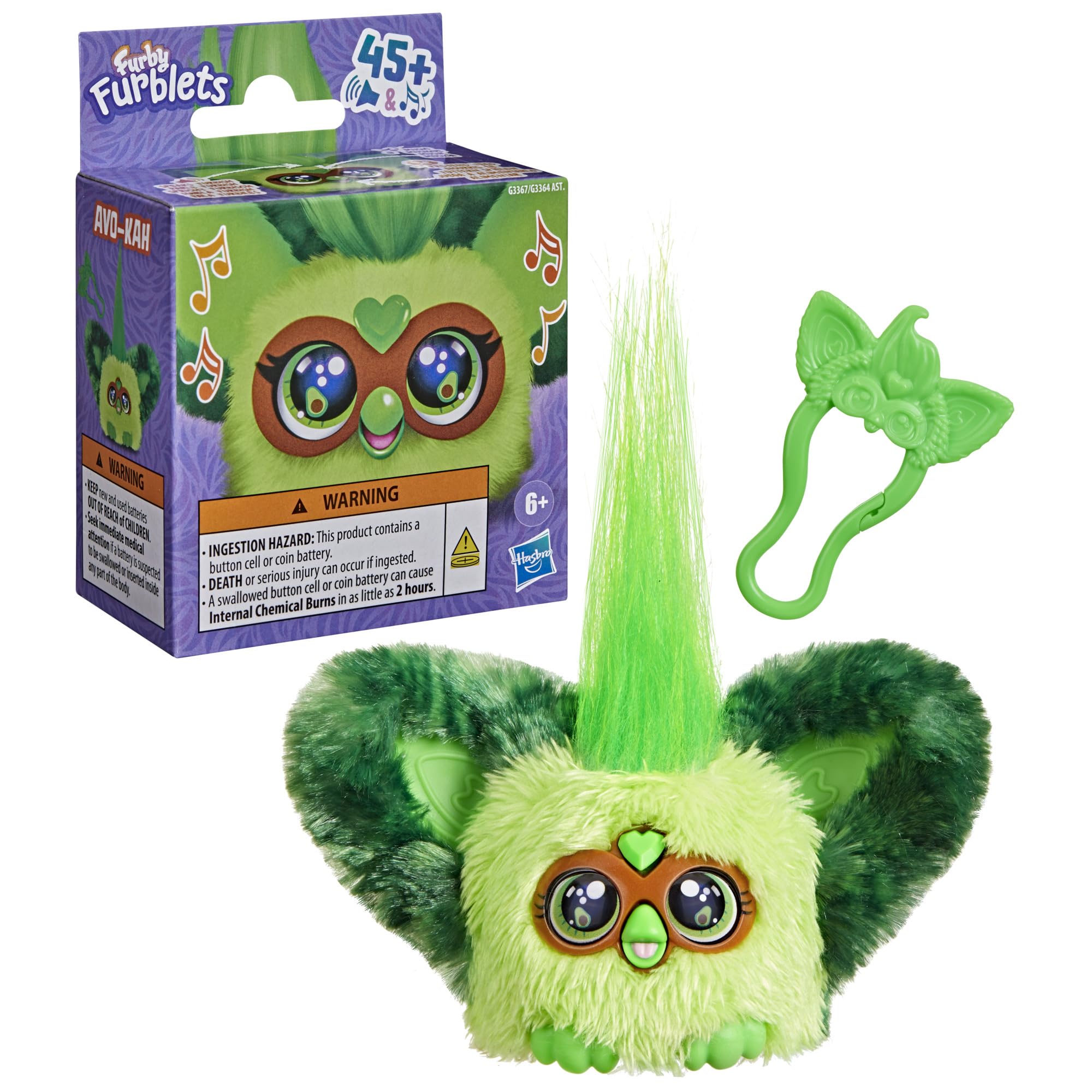 Furby Furblets, AVO-KAH, Peluche in Miniatura a Tema Avocado, Verde, con Musica e Suoni, Giocattoli di Cibo per Bambini e Bambine dai 6 Anni in su - 2