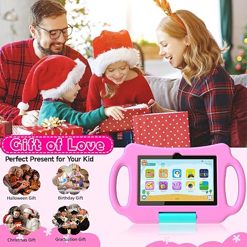 Miniatura 7 de Nyxolaria Tableta para niños de 7 pulgadas Android 12.0 para niños pequeños, 4 GB de RAM 32 GB ROM Bluetooth IPS Pantalla Control Parental Dual