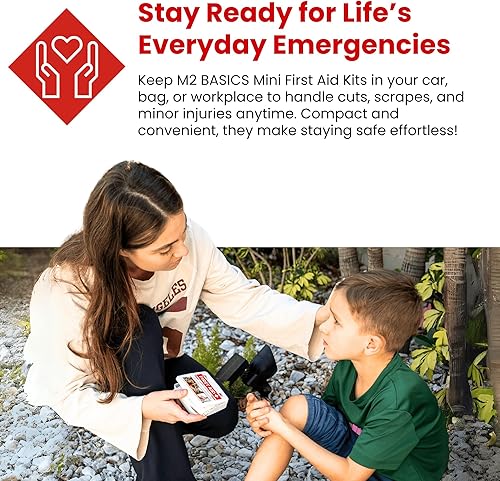 Miniatura 6 de Paquete de 10 mini botiquines de primeros auxilios a granel (500 piezas en total, 50 piezas por kit), kits de primeros auxilios M2 BASICS para