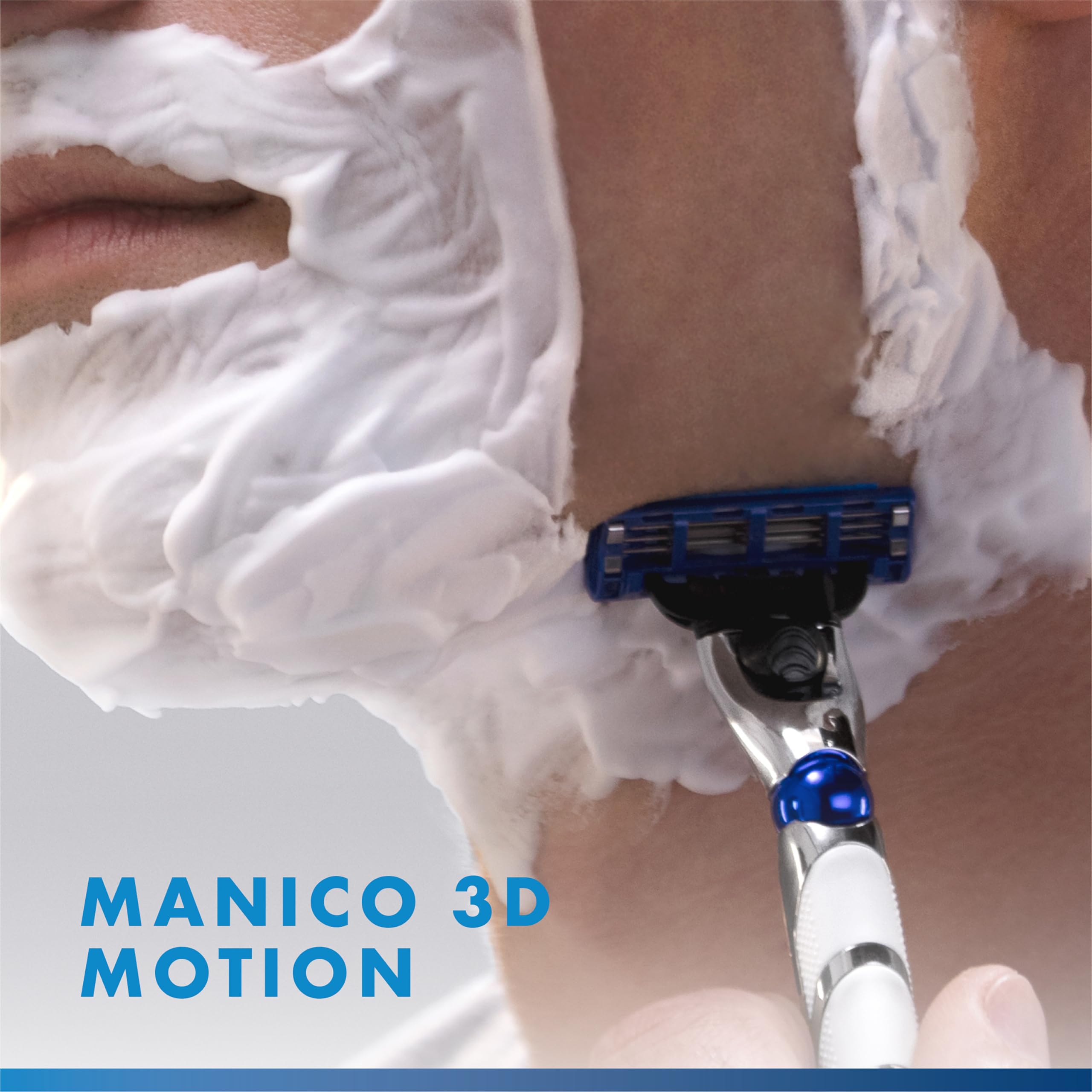 Gillette Maszynka do golenia Mach3 Turbo, 1 uchwyt, 2 wkłady ostrza, z paskiem smarującym do płynnego ślizgania i nową powłoką ostrza zaprojektowaną w celu zmniejszenia nacisku na skórę