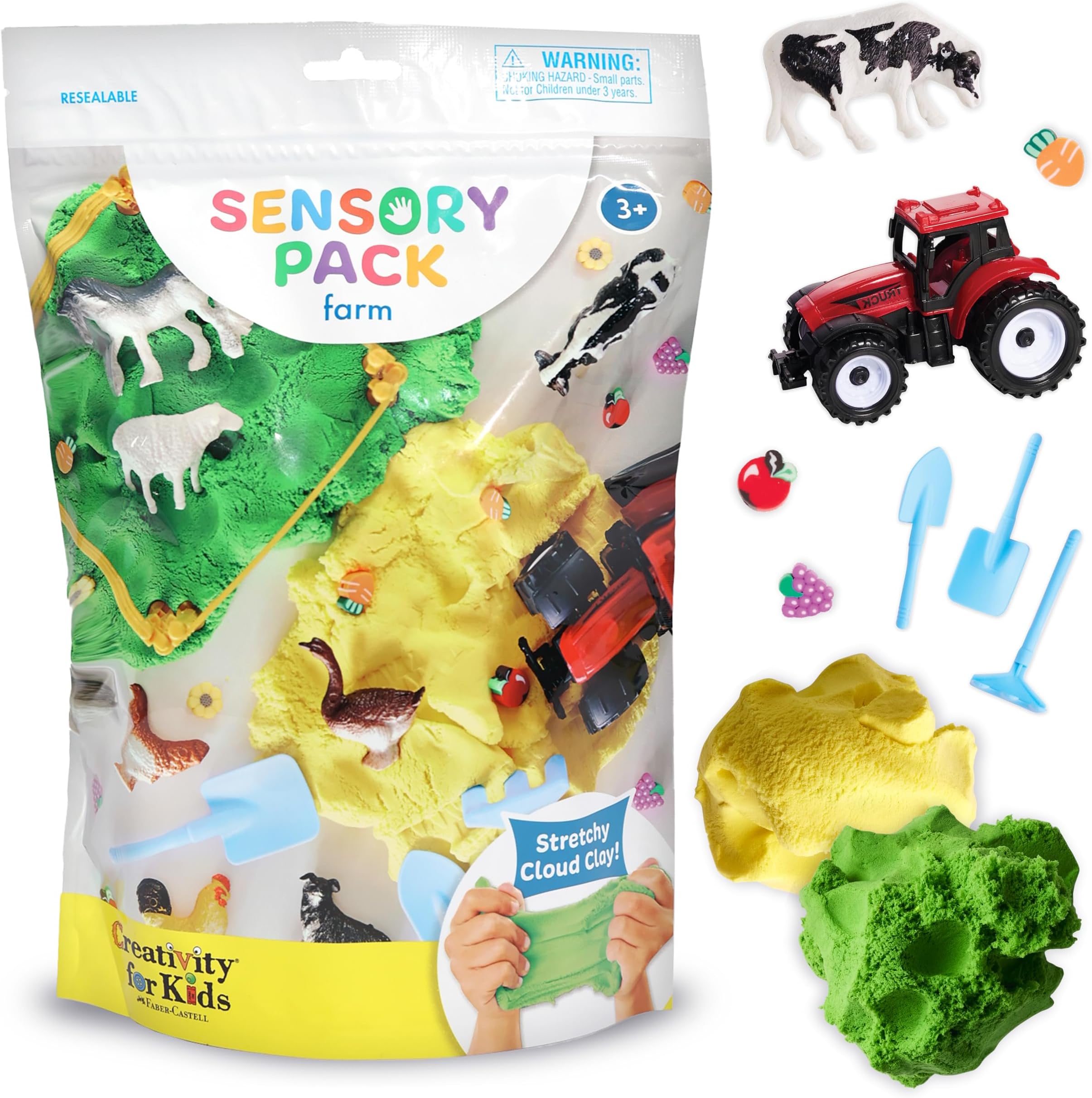 Creativity for Kids Sensory Pack: Farm, Sensory Toys for Toddlers, Pretend Play Farm Animals for Kids, Toddler Travel Toys & Spring Crafts (Ages 3+)