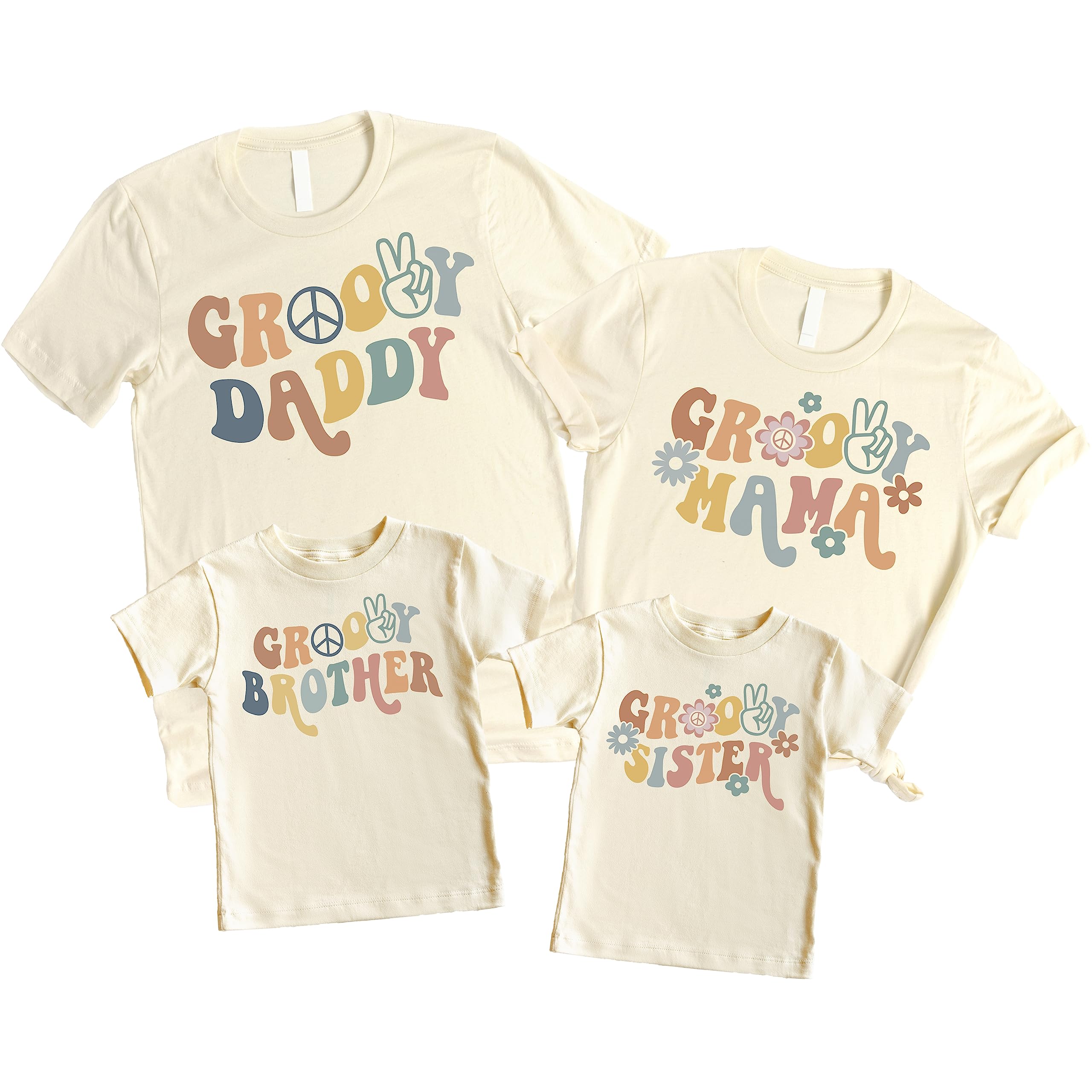 Groovy Family Matching Sibling Outfits for Baby Toddler Little Girls and Boys and Mom and Dad