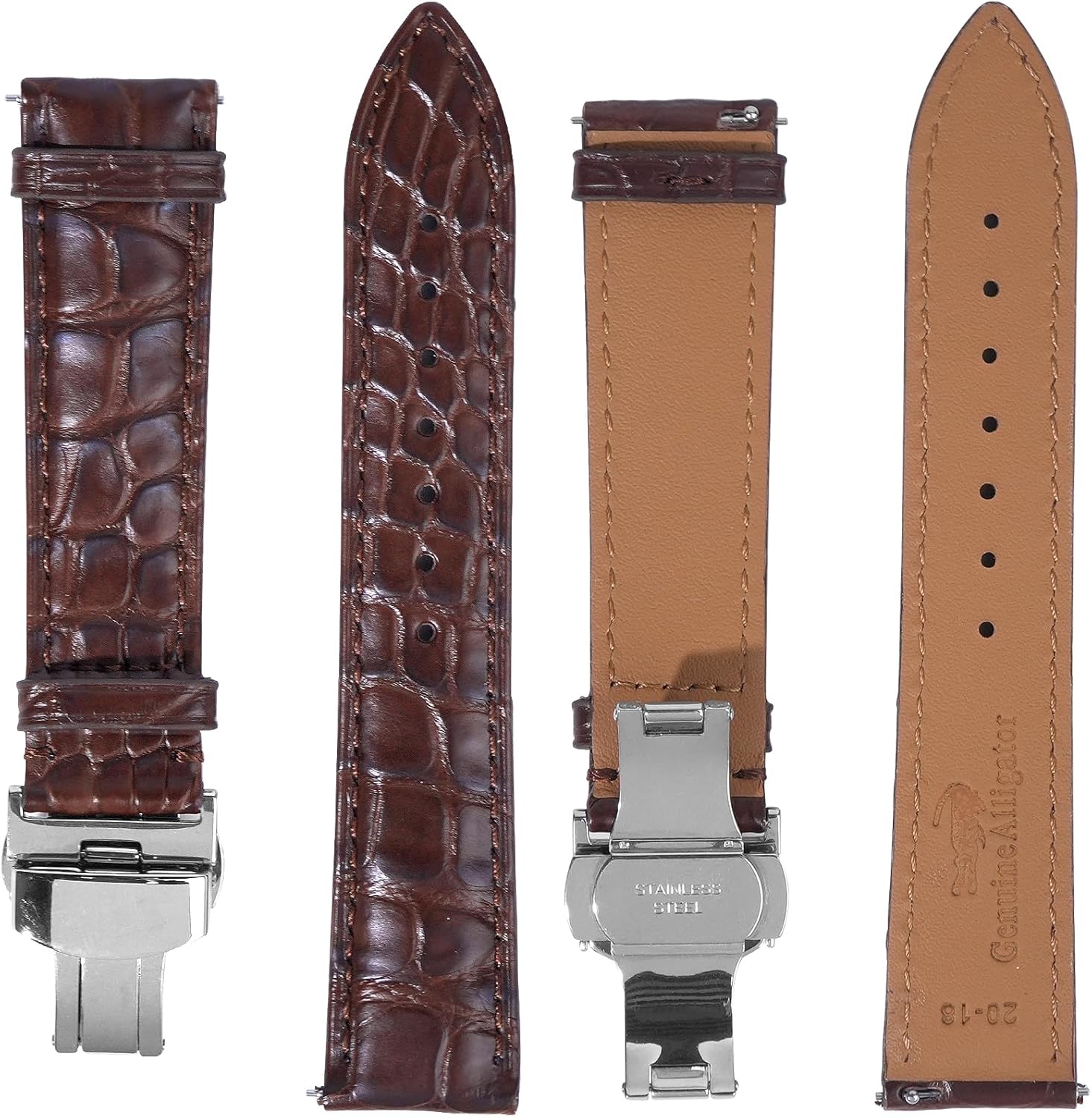 Leather Watch Bands for Men,Leather Watch Band Quick Release Watch Straps,Alligator Watch bands Replacement Strap for Men and Women 18mm 20mm 21mm 22mm