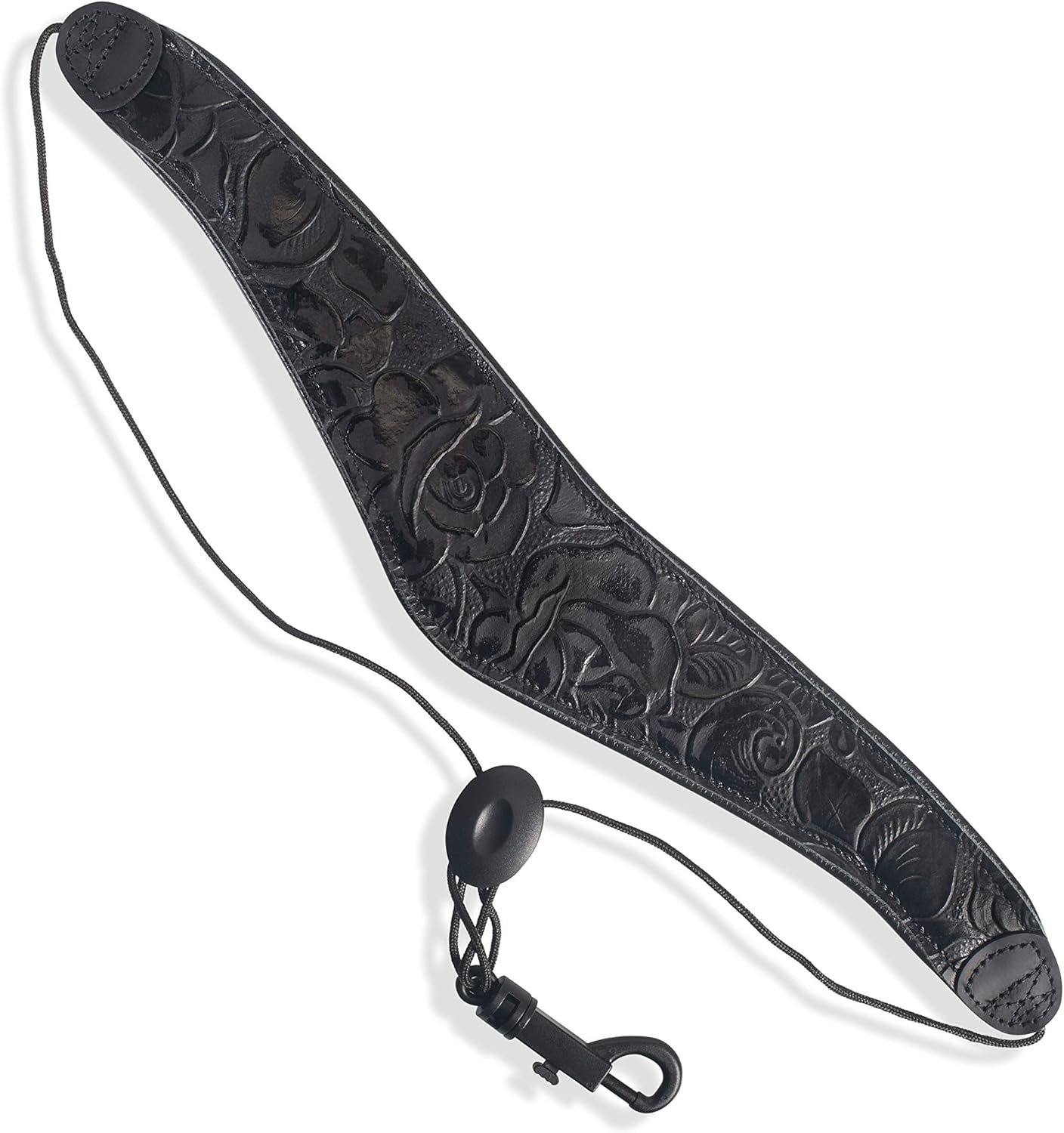 Levy's Leathers 2. 5" Wide Genuine Embossed Leather Saxophone Strap and Easy Slide Corded Medallion with Plastic Snap Hook, Red Floral (M27W-001)