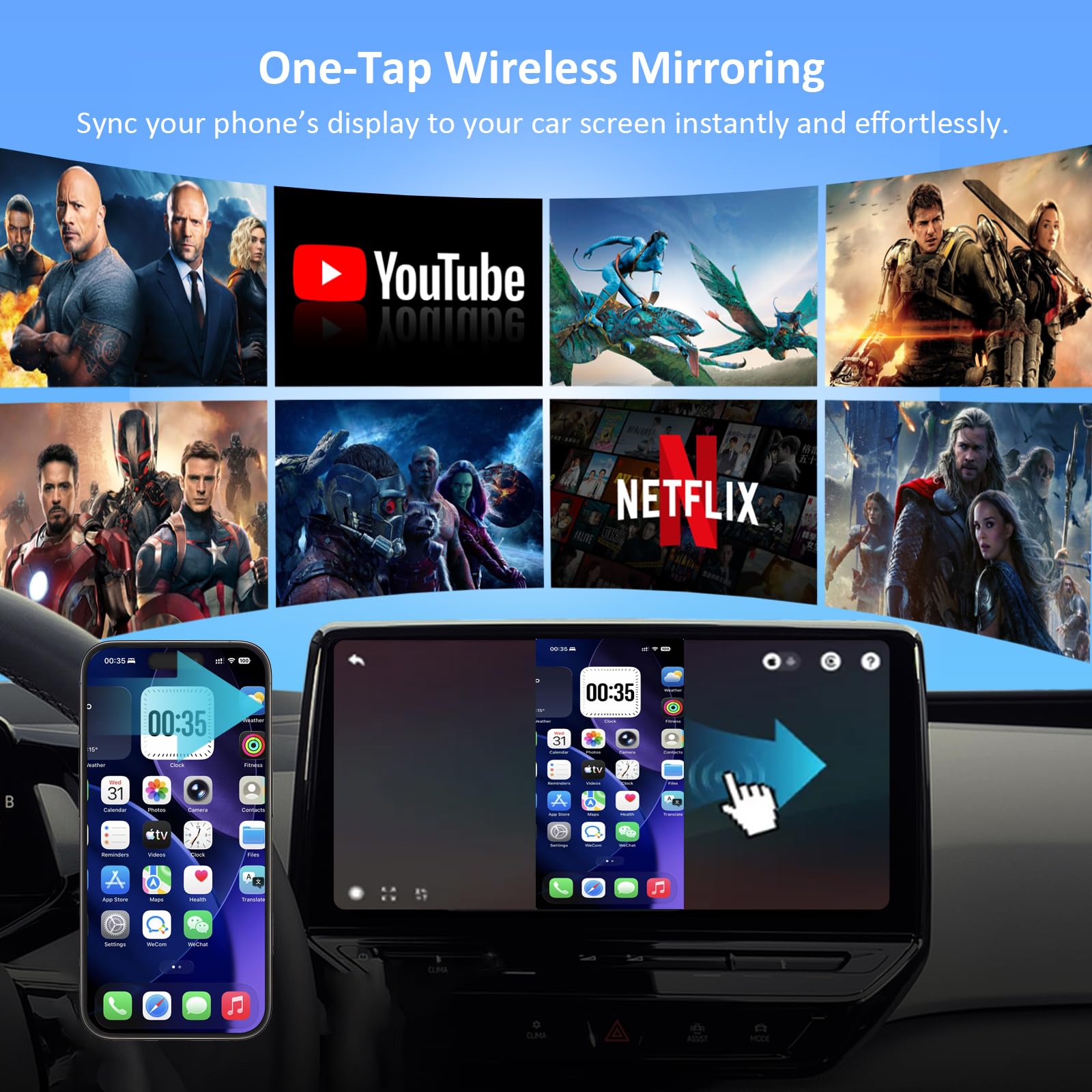 OneCarStereo Cloud AI Box Android 13 CarPlay Adapter with Qualcomm