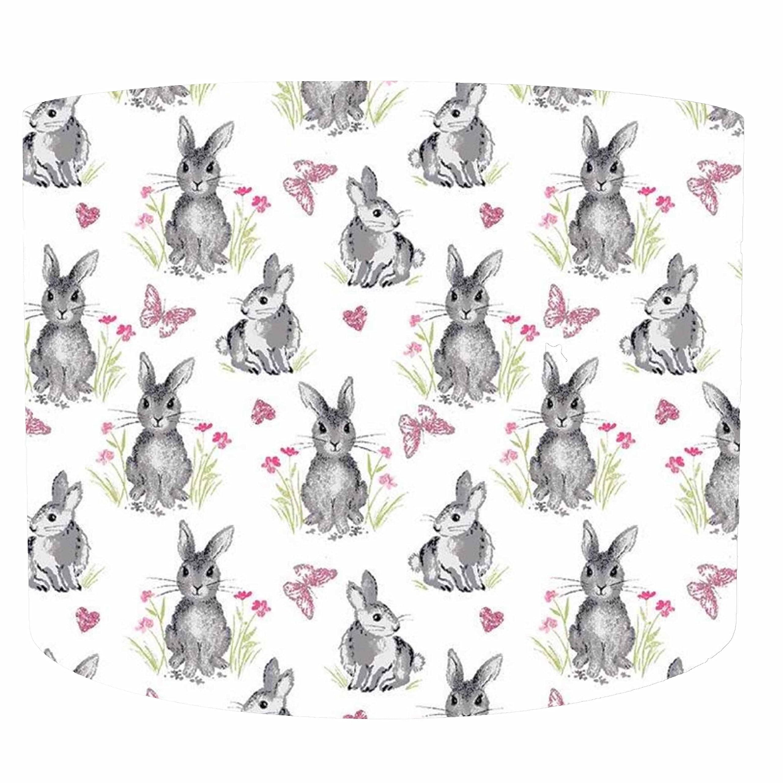 White Rabbit Lampshades For Table Lamps, Choice of 20cm, 25cm, 30cm Diameter, Girl Rabbit Nursery Accessories, Rabbit Ceiling Light Shade, White Nursery Lampshade, Bunny Rabbit Bedroom Accessories