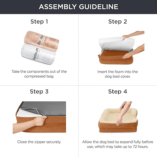 Miniatura 6 de Bedsure Cama ortopédica para perros grandes, sofá cama grande lavable para perros, sofá cama grande de espuma de apoyo para mascotas con funda