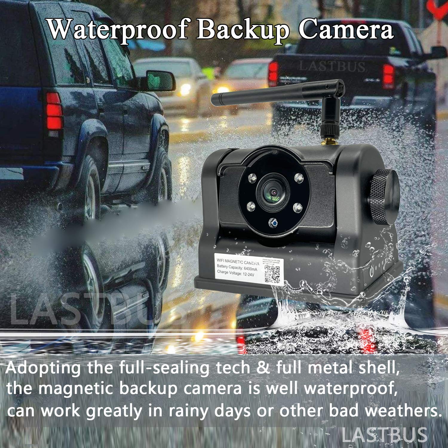 Wireless Backup Camera LASTBUS Rechargeable WiFi