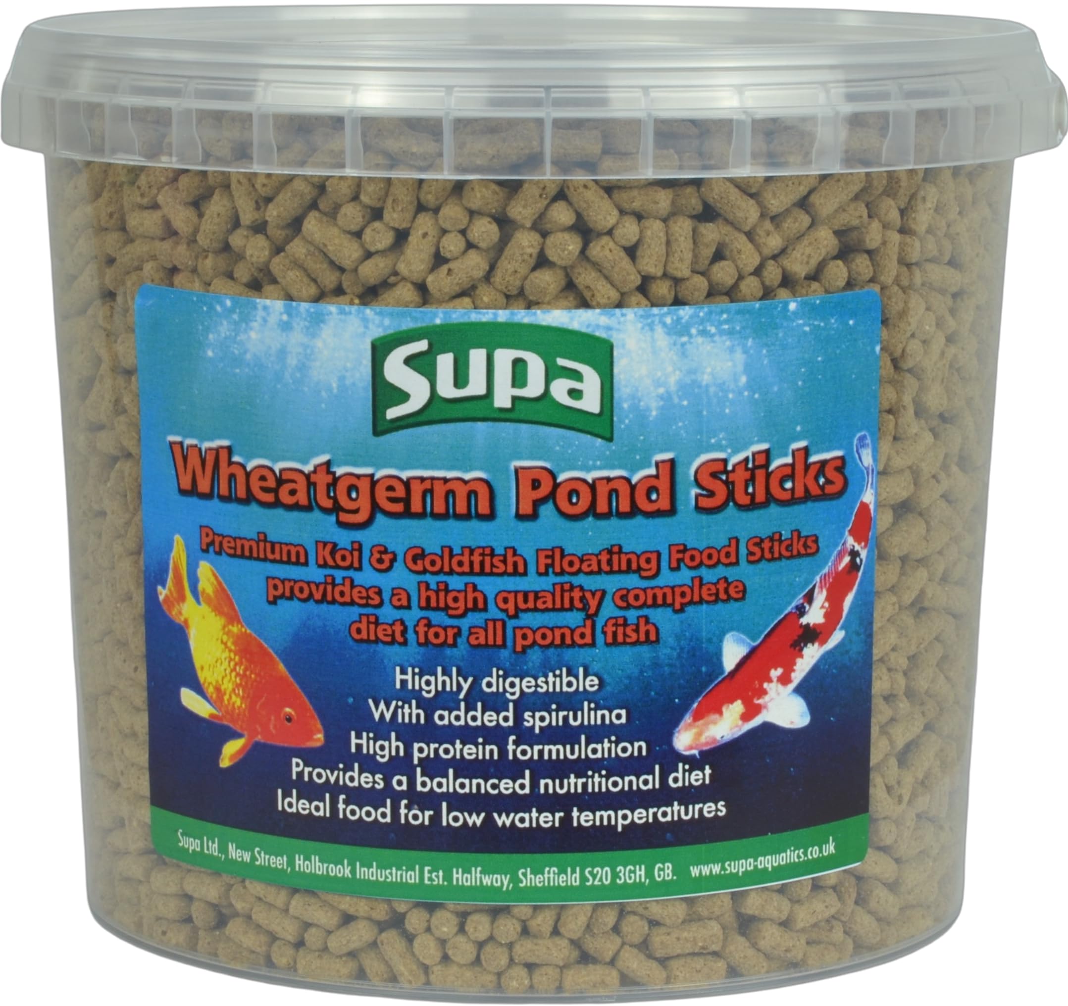 Supa Wheatgerm Pond Fish Food Sticks 0.9Kg, Rich in Easily Digestible Wheatgerm, Suitable for Goldfish, Koi and all Coldwater Fish, Ideal Food for Autumn, Winter & Spring time.