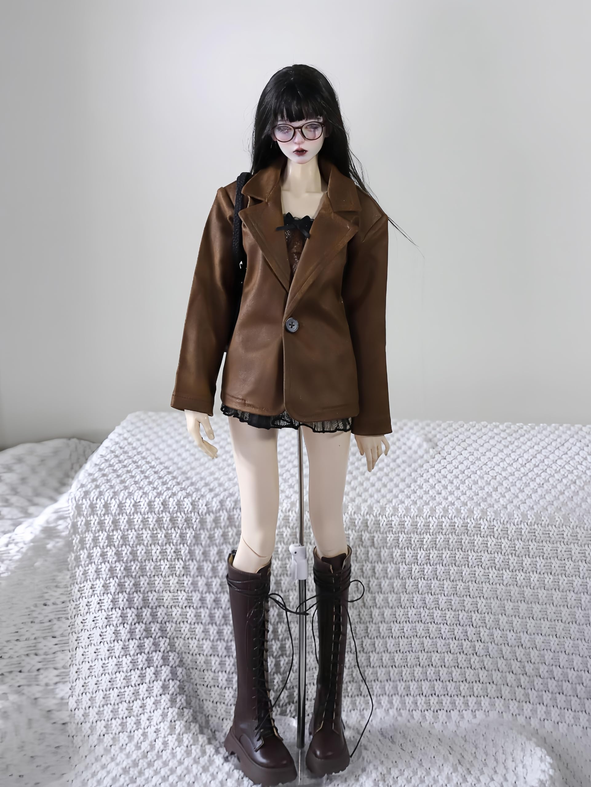 Bjd Puppenkleidung mit Kugelgelenk, handgefertigt, viele modische Stile, geeignet für 1/3 1/4 Bjd-Puppe (J: Braun, 1/4)
