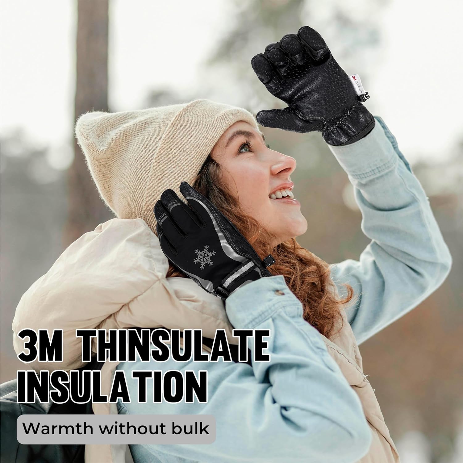 AIGEVTURE Cold Weather Thermal Fleece Winter Work Gloves - Insulated