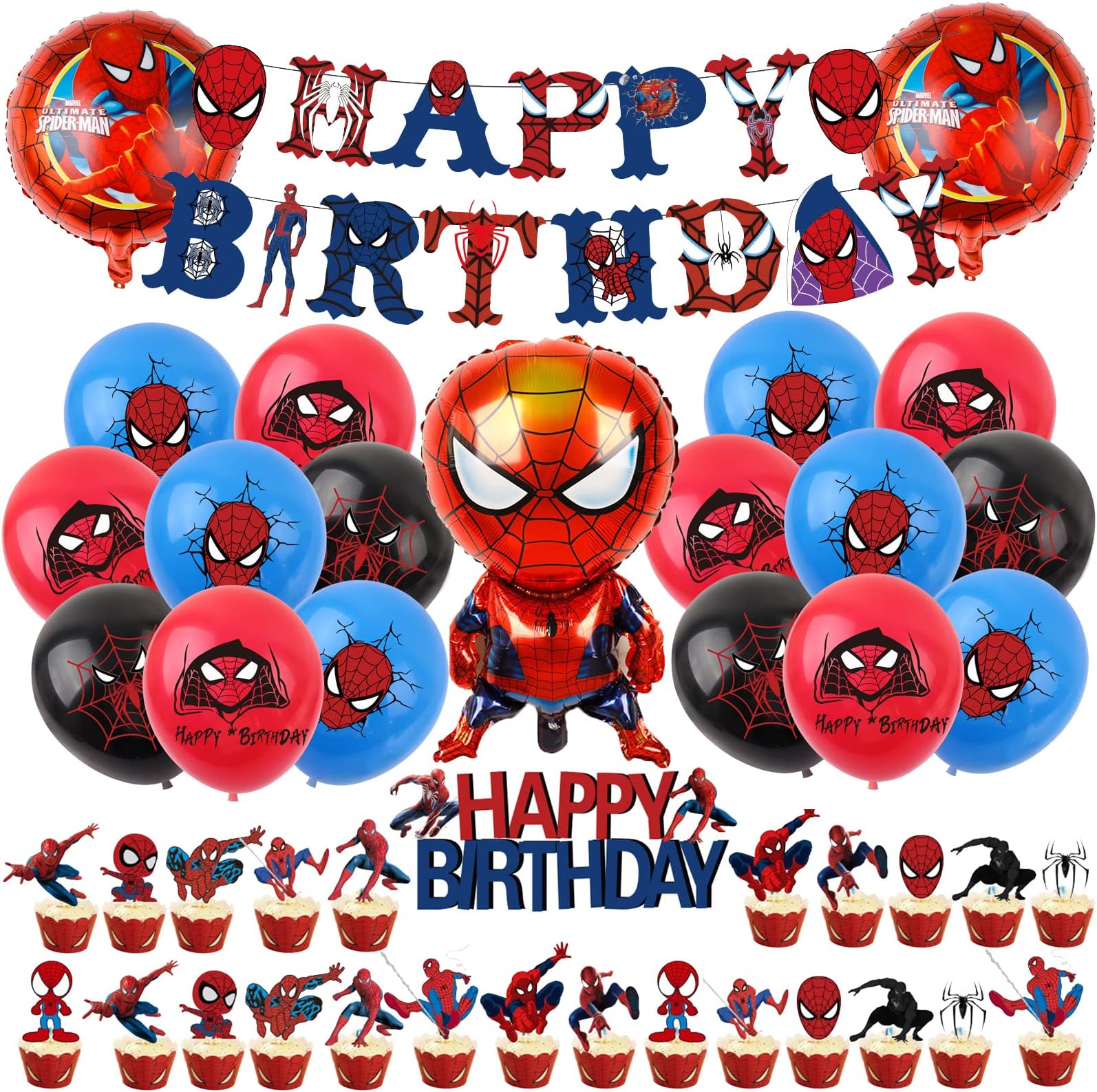 Cooci Superhero Birthday Decorations, Avenger Theme Party Supplies Superhero Decorations for Kid Birthday Party