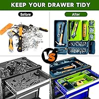 Vista 4 de Organizador de Caja de Herramientas con Bandeja, Organizador de Cajones de Escritorio para Caja de Herramientas, Bandeja para Caja de Herramientas