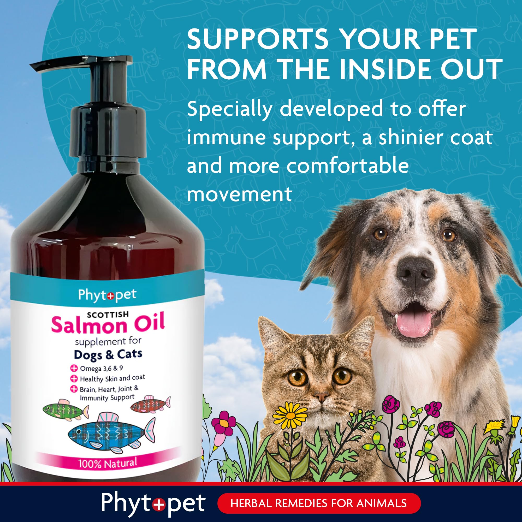 Phytopet Scottish Salmon Oil for Dogs Cats, Horses and Small Mammals, Contains Omega 3 for Cats and Dogs 500ml - Image 2