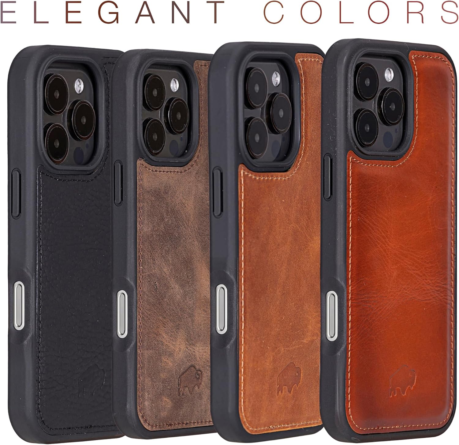 BLACKBROOK for iPhone 16 Pro Max Case Leather, Compatible with MagSafe, Handmade Full Grain Leather Magnetic Case for iPhone 16 Pro Max - Upgraded Protective Design – Modern York Elegant Phone Case