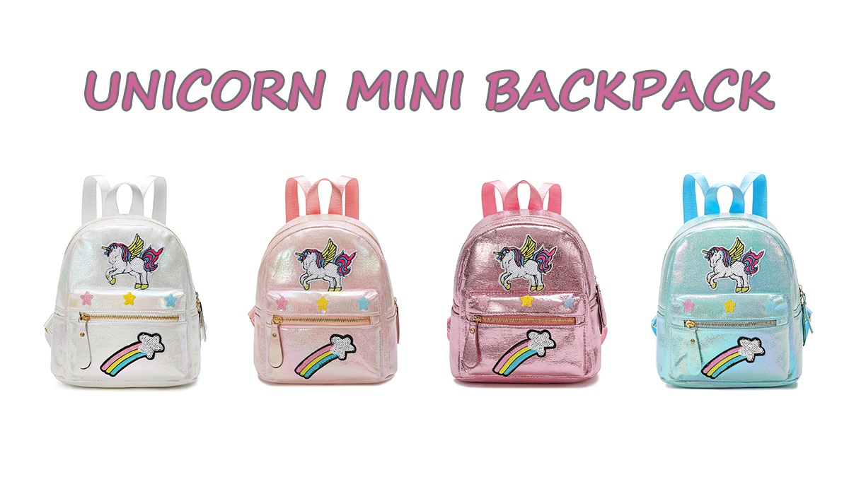 Qiuhome Unicorn Mini Backpack Girls Unicorn Bags Childrens (Blue)
