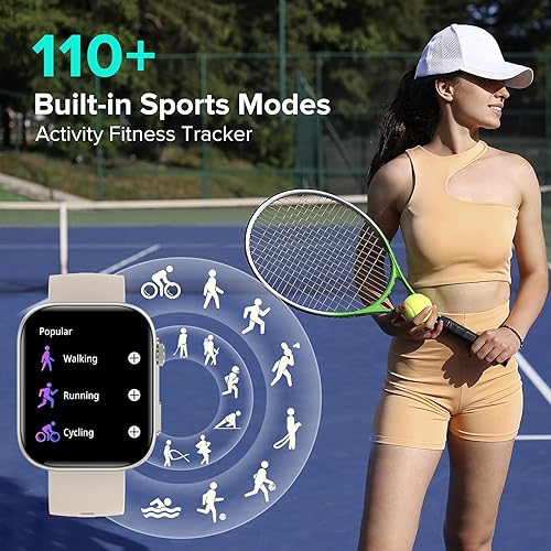 Miniatura 3 de BRIBEJAT Reloj inteligente para mujer, contestarhacer llamadas, 2.01 pulgadas, podómetro con SpO2frecuencia cardíacamonitor de sueño compatible con