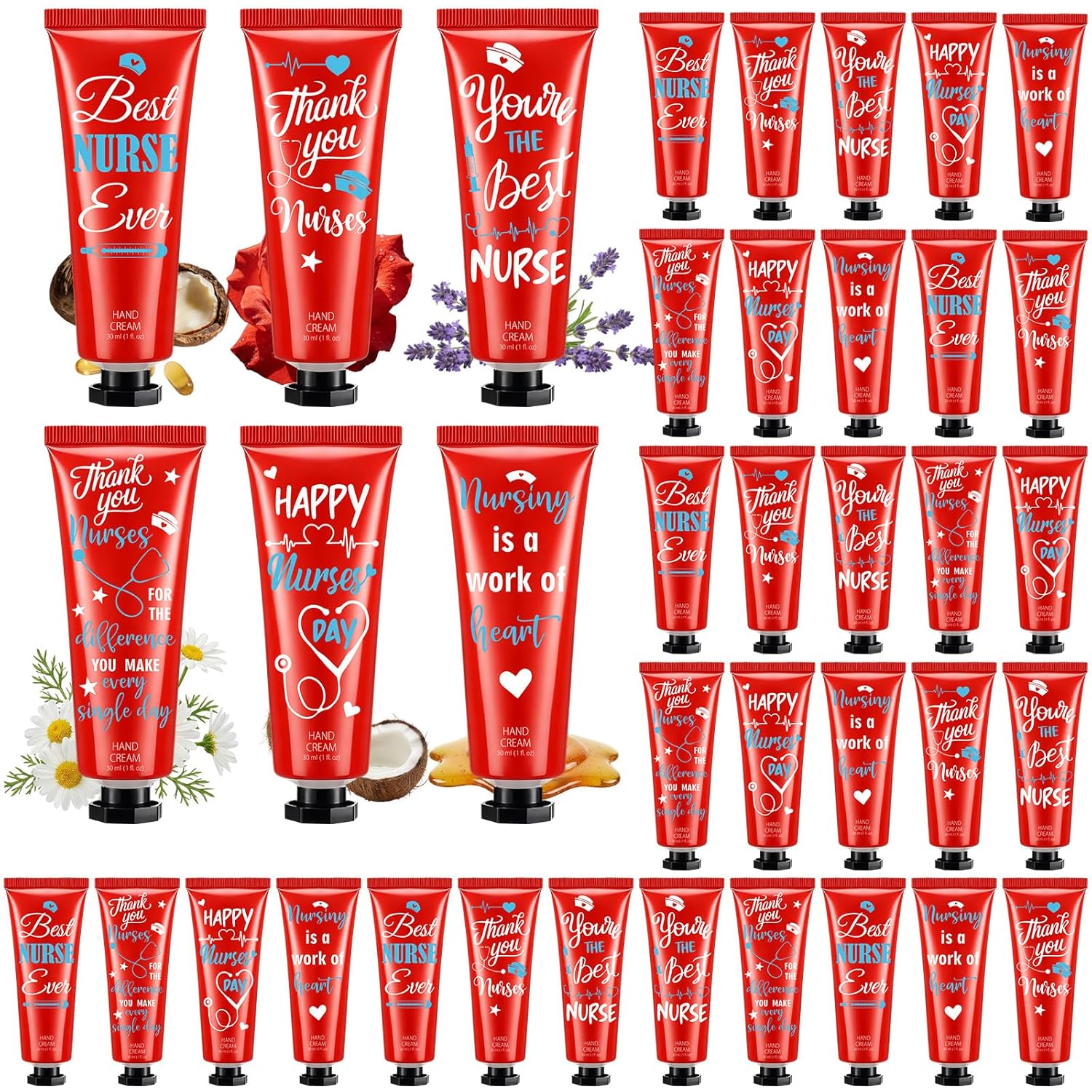 Leelosp 48 Pcs Nurse Week Gifts Bulk 2026 Nurse Appreciation Gifts Bulk for Women Nursing Hand Cream Mini Hand Lotion Travel Size Moisturizing for Nursing Student CNA Medical Assistant Accessories